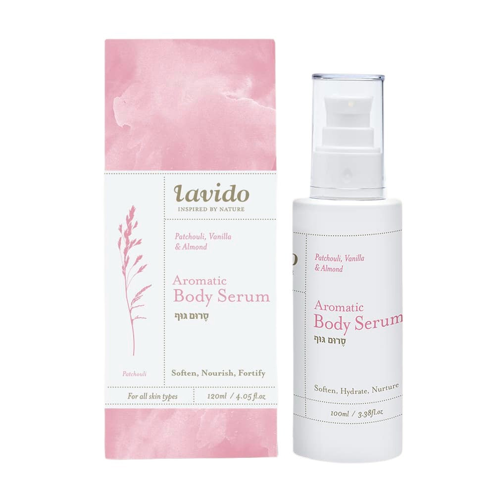 Aromatherapy Body Oil - patchouli, vanilla and almonds - Lavido - Israel Menu