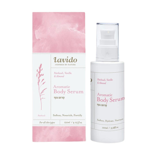 Aromatherapy Body Oil - patchouli, vanilla and almonds - Lavido - Israel Menu