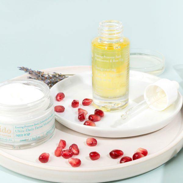 Invigorating Facial Serum - evening primrose seed oil, rose hip and frankincense - Lavido - Israel Menu