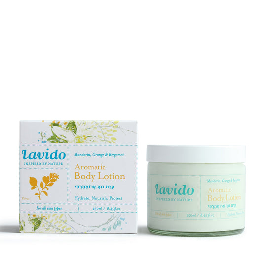 Aromatherapy Body Cream - citrus flowers, shea butter and bergamot - Lavido - Israel Menu