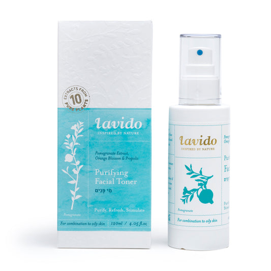 Purifying Facial Toner - pomegranate extract, orange bud and propolis - Lavido - Israel Menu