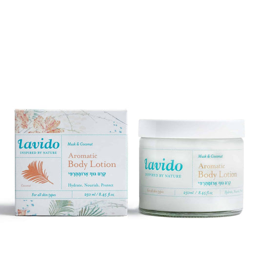 Aromatherapy Body Cream - musk, shea butter and coconut - Lavido - Israel Menu