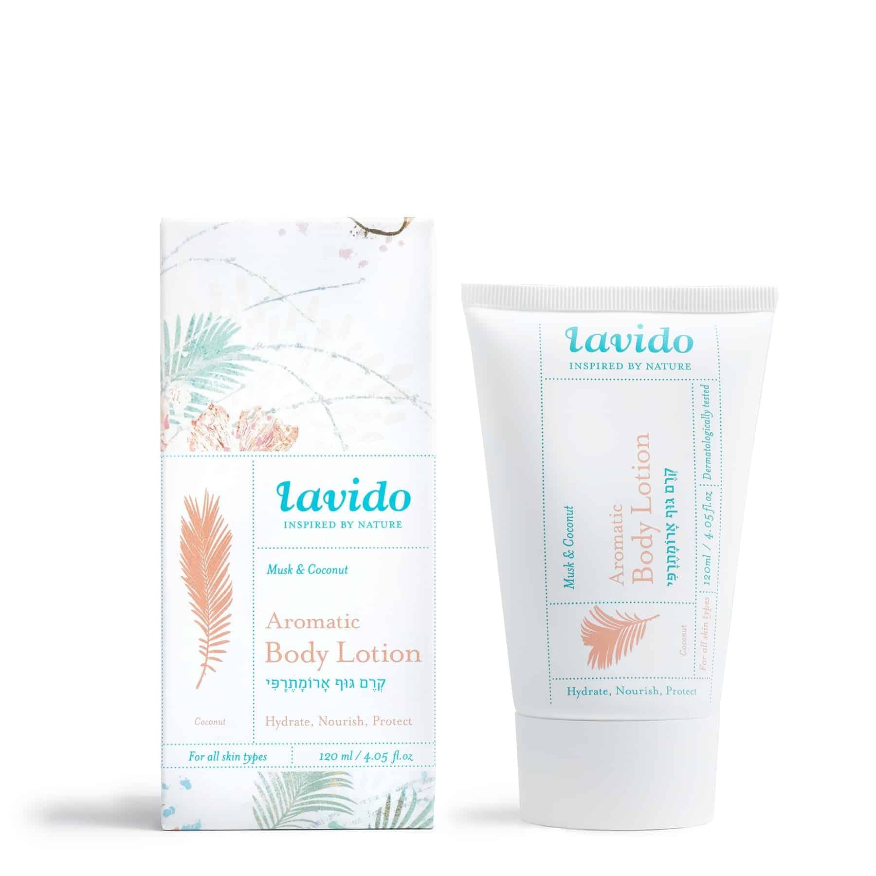 Aromatherapy Body Cream - musk, shea butter and coconut - Lavido - Israel Menu