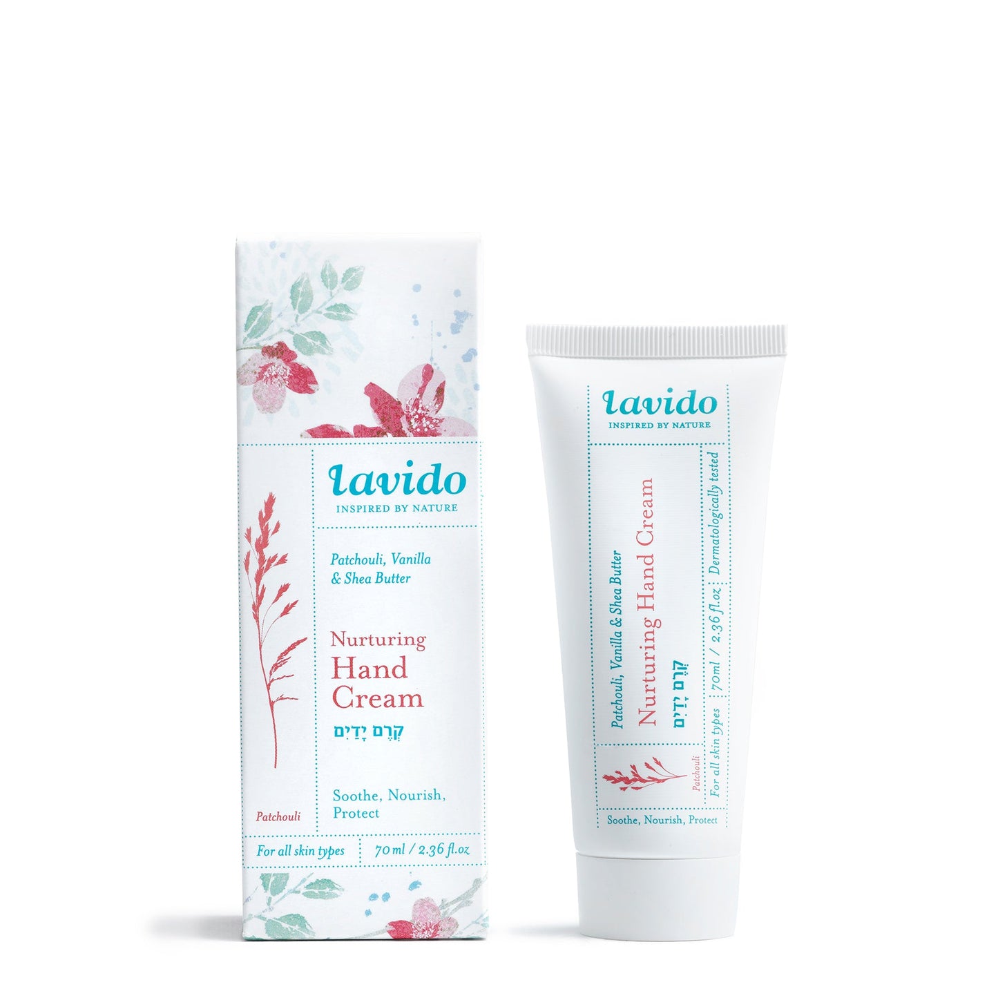 Nurturing Hand Cream - patchouli, vanilla and shea butter - Lavido - Israel Menu