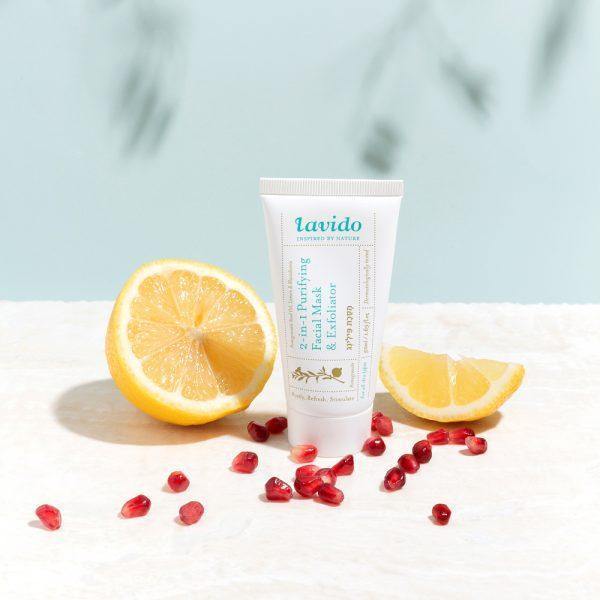2-in-1 Peeling Mask - pomegranate seed oil, macadamia and lemon - Lavido - Israel Menu