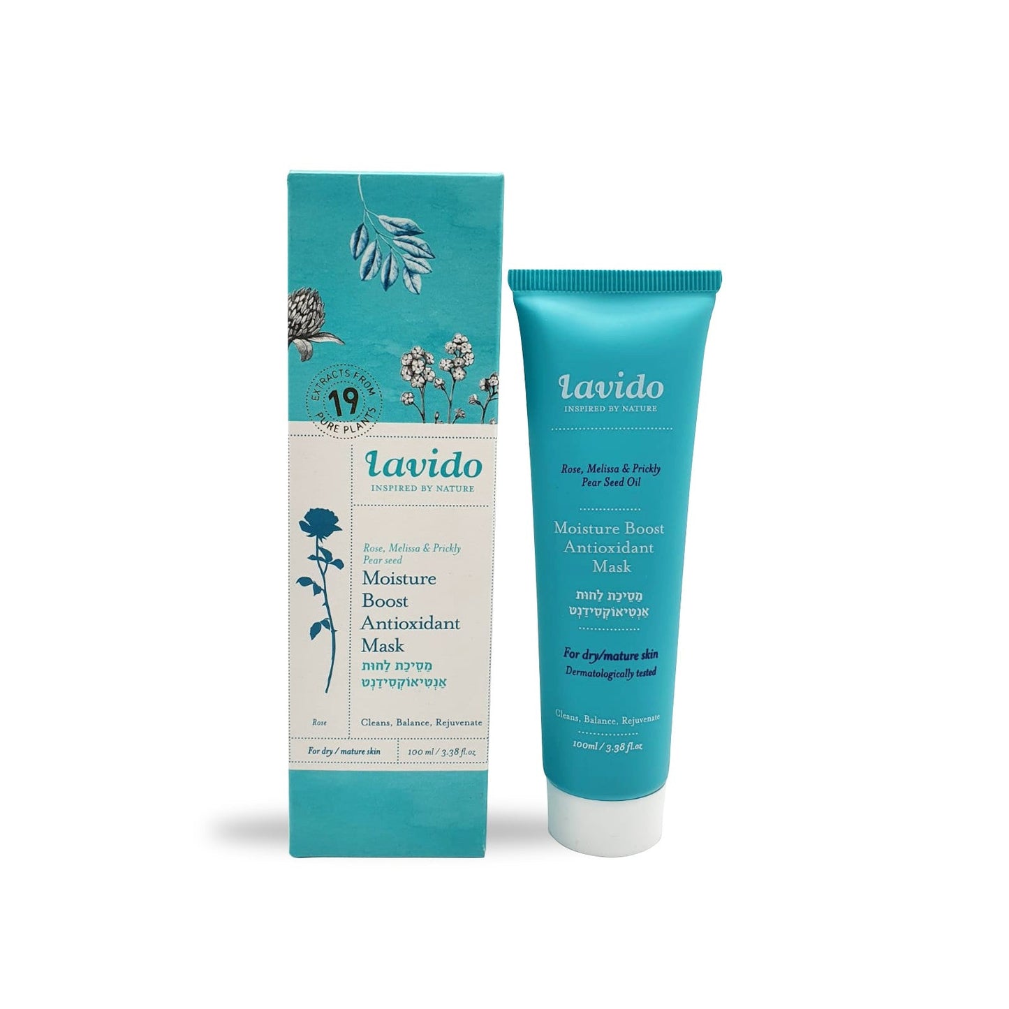 Moisture Boost Antioxidant Mask - Sabers, Rose and Melissa - Lavido - Israel Menu