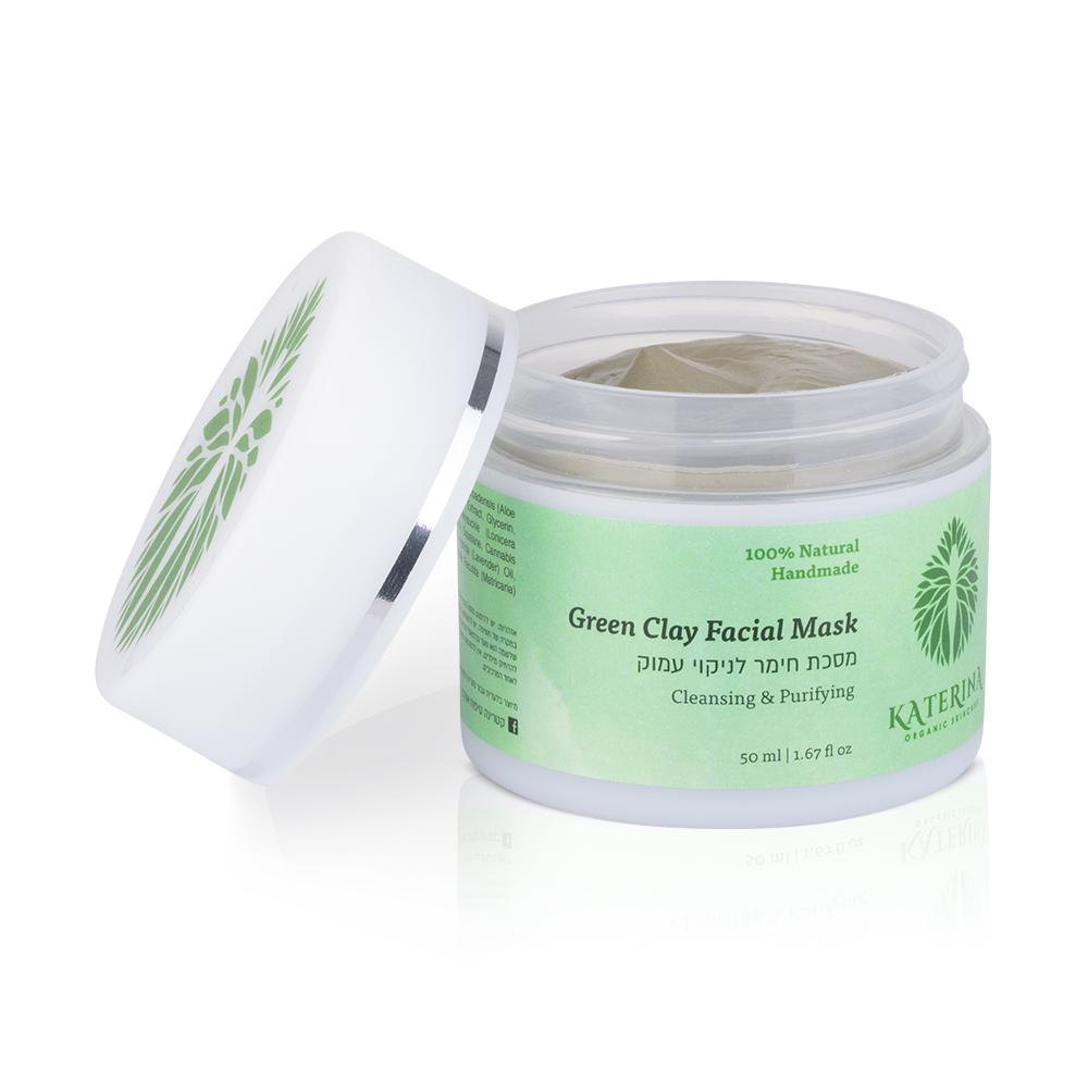 Organic Green Clay Facial Mask - Cleansing & Purifying - Katerina - Israel Menu